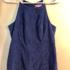 Lilly Pulitzer Tops - Lilly Pulitzer Navy Floral Eyelet Tank Lilly Pulitzer Tops - Lilly Pulitzer Navy Floral Eyelet Tank